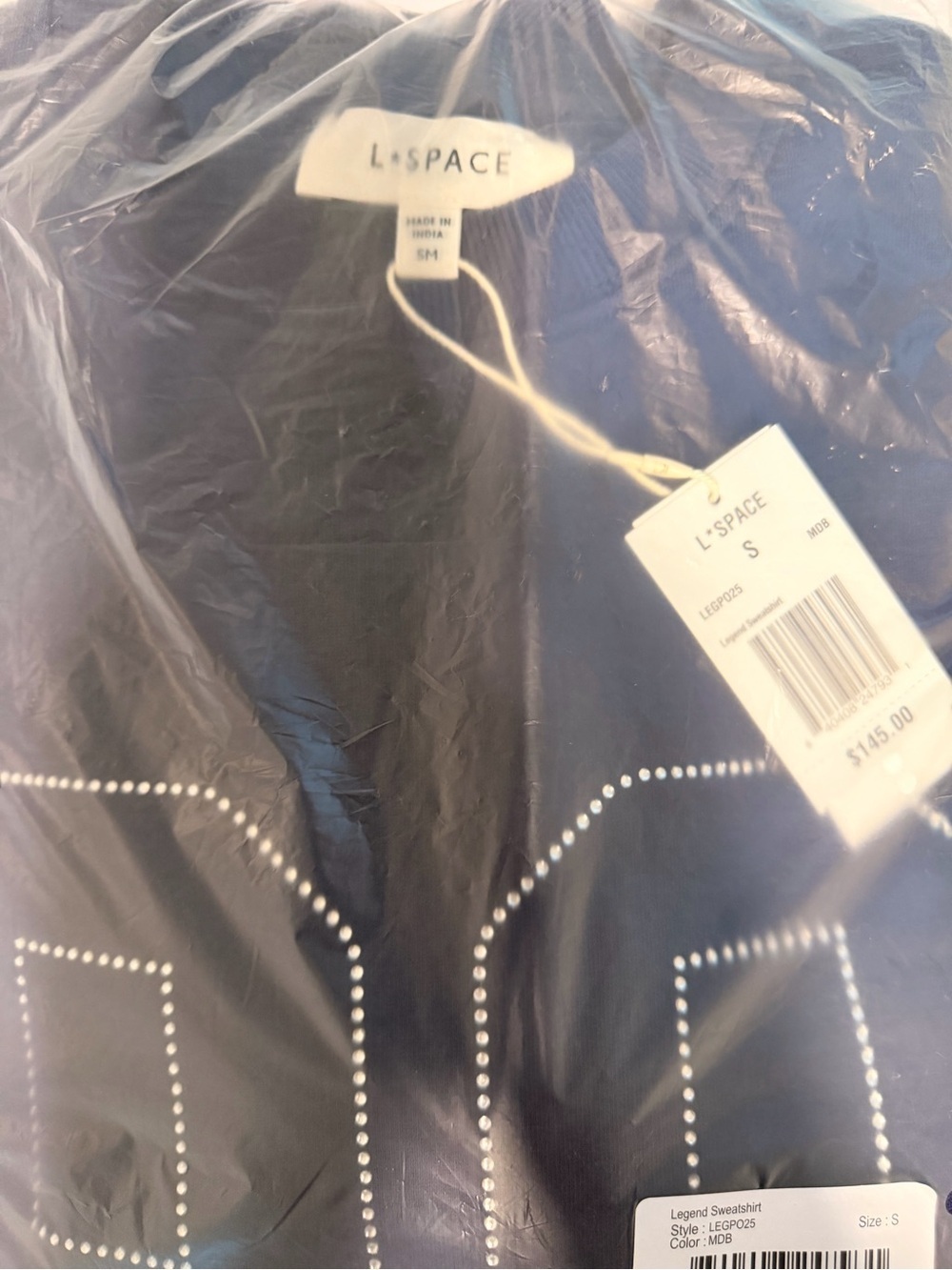 l*space Navy Rhinestone Detail Sweatshirt $145 US - Picture 7 of 11
